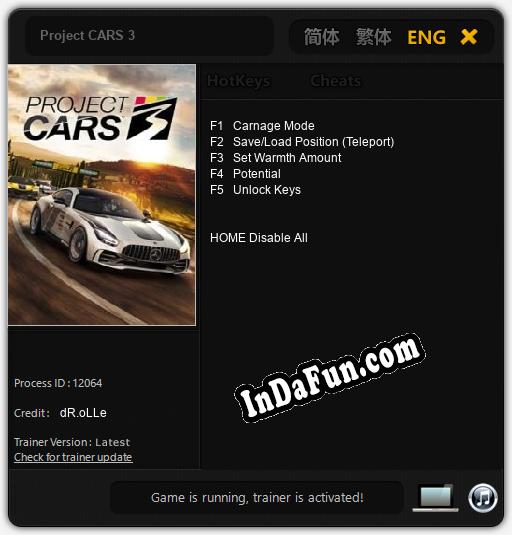 Trainer for Project CARS 3 [v1.0.9]