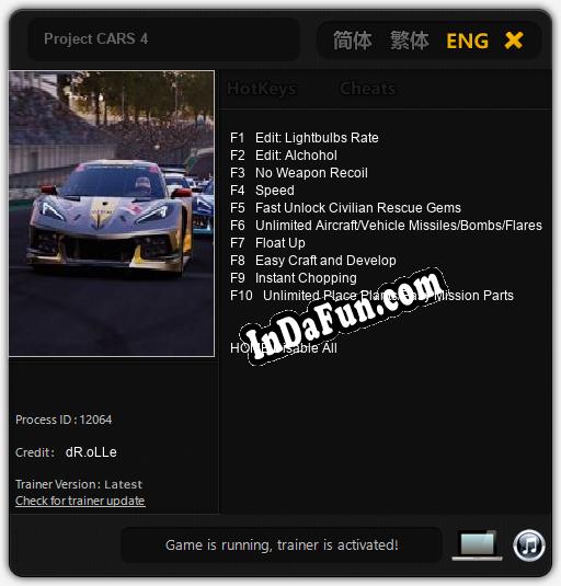 Trainer for Project CARS 4 [v1.0.9]