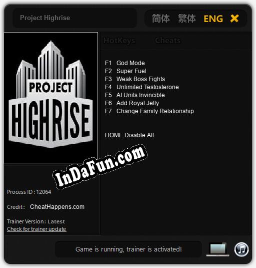 Trainer for Project Highrise [v1.0.3]