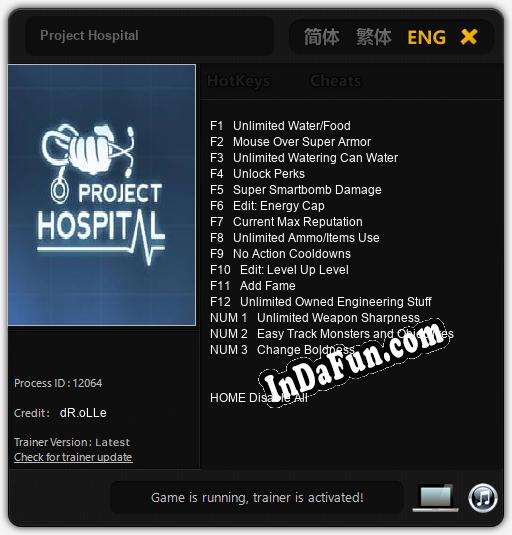 Trainer for Project Hospital [v1.0.1]