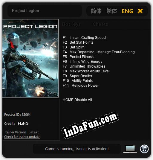 Project Legion: Cheats, Trainer +11 [FLiNG]