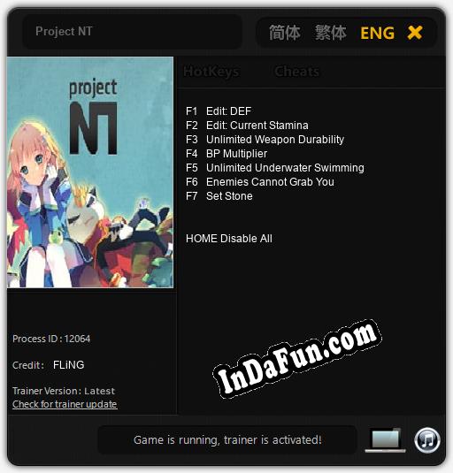 Project NT: TRAINER AND CHEATS (V1.0.75)