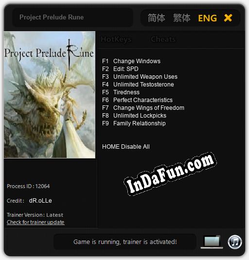 Trainer for Project Prelude Rune [v1.0.9]