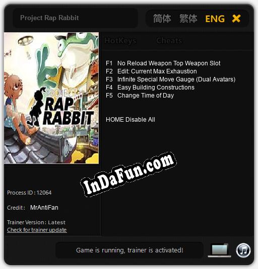 Project Rap Rabbit: Trainer +5 [v1.9]