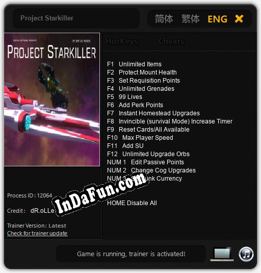 Project Starkiller: TRAINER AND CHEATS (V1.0.31)