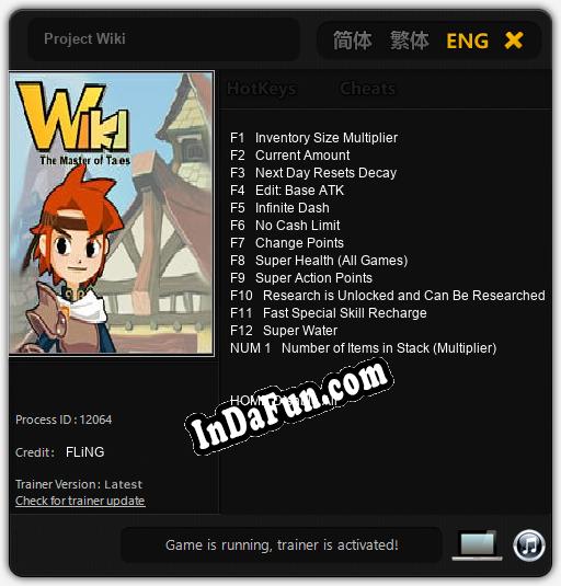 Project Wiki: Cheats, Trainer +13 [FLiNG]