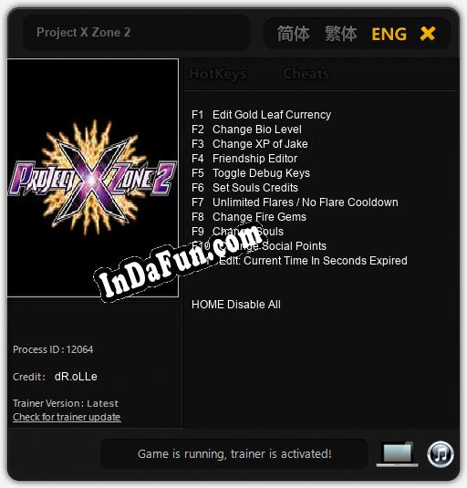 Project X Zone 2: Trainer +11 [v1.6]