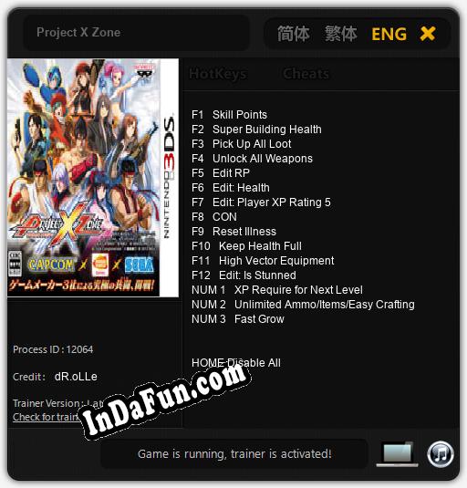 Project X Zone: Trainer +15 [v1.4]