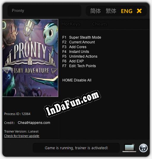 Pronty: TRAINER AND CHEATS (V1.0.85)