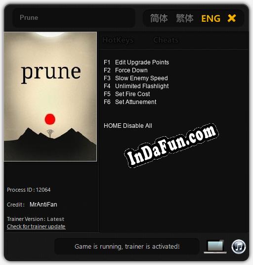 Prune: TRAINER AND CHEATS (V1.0.70)