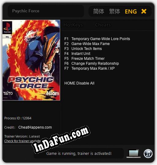 Psychic Force: TRAINER AND CHEATS (V1.0.50)