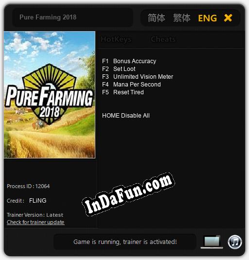 Trainer for Pure Farming 2018 [v1.0.9]