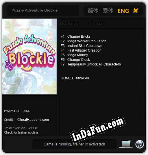 Puzzle Adventure Blockle: Cheats, Trainer +7 [CheatHappens.com]