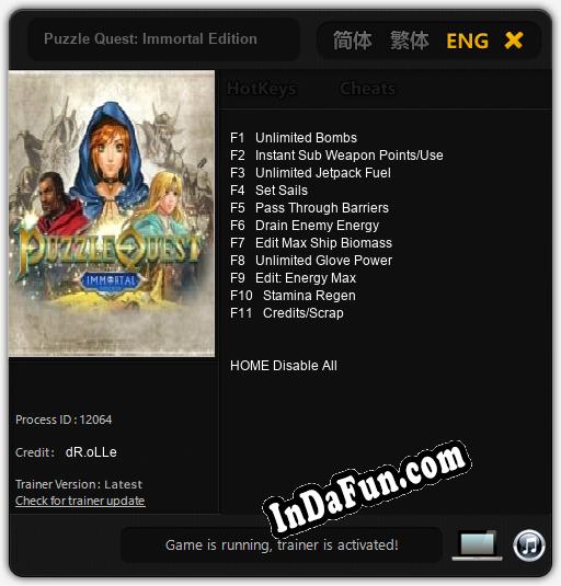 Puzzle Quest: Immortal Edition: Trainer +11 [v1.8]