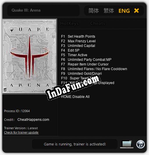 Quake III: Arena: Cheats, Trainer +11 [CheatHappens.com]