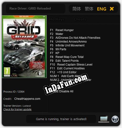 Race Driver: GRID Reloaded: Trainer +14 [v1.1]