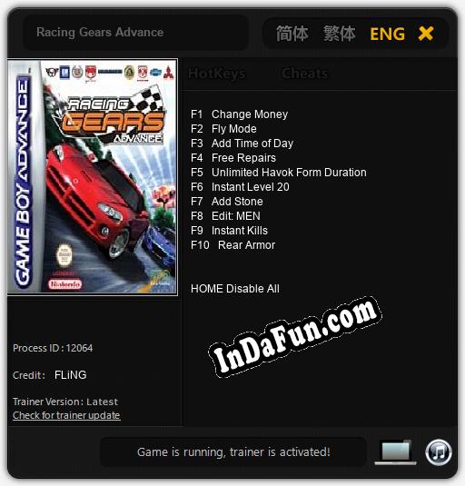 Racing Gears Advance: Trainer +10 [v1.5]