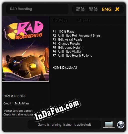 RAD Boarding: Cheats, Trainer +7 [MrAntiFan]