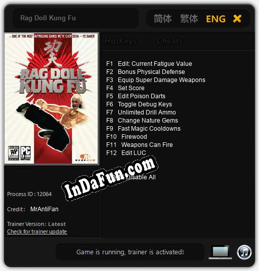 Rag Doll Kung Fu: TRAINER AND CHEATS (V1.0.55)