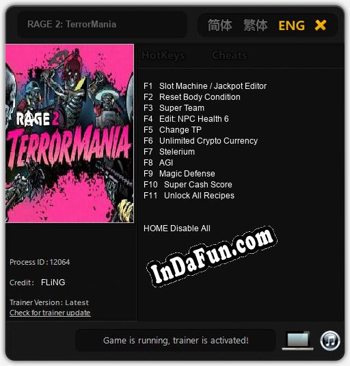 RAGE 2: TerrorMania: Cheats, Trainer +11 [FLiNG]