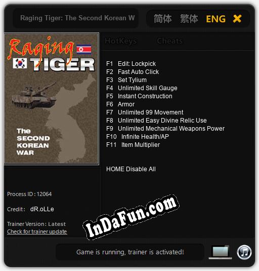 Raging Tiger: The Second Korean War: TRAINER AND CHEATS (V1.0.31)