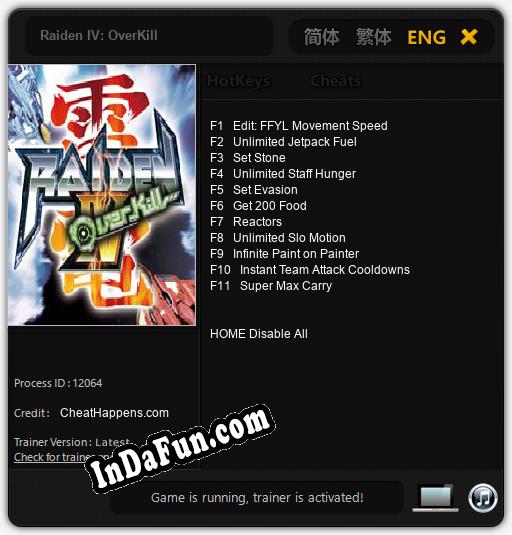 Raiden IV: OverKill: TRAINER AND CHEATS (V1.0.84)