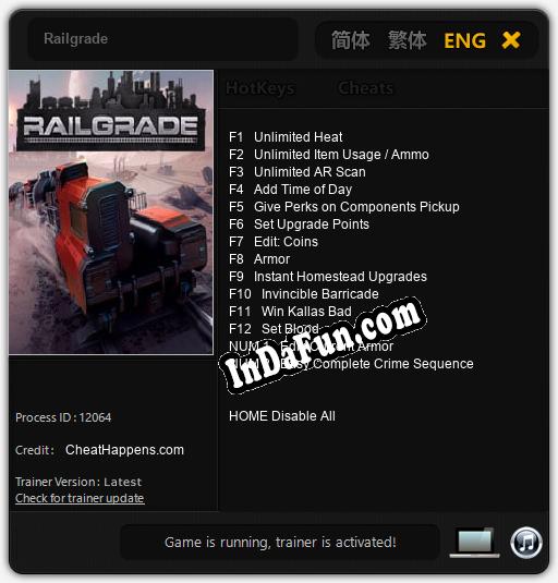 Trainer for Railgrade [v1.0.5]