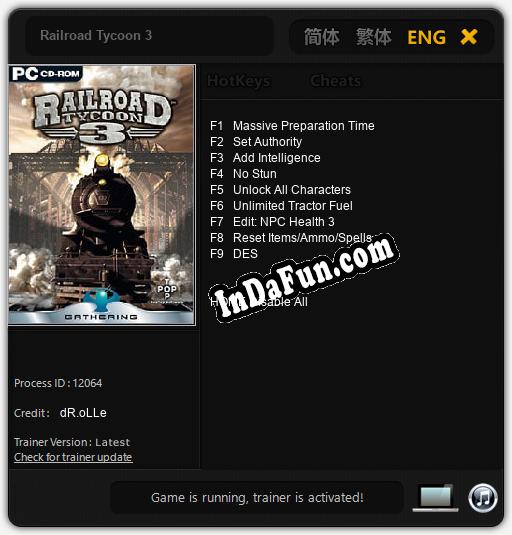 Railroad Tycoon 3: Trainer +9 [v1.5]