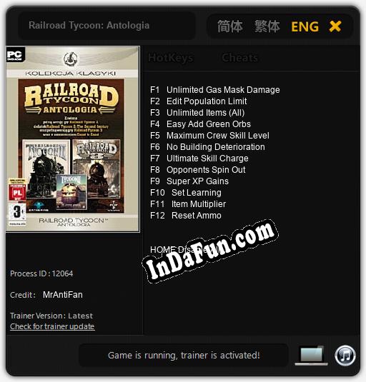 Railroad Tycoon: Antologia: TRAINER AND CHEATS (V1.0.38)