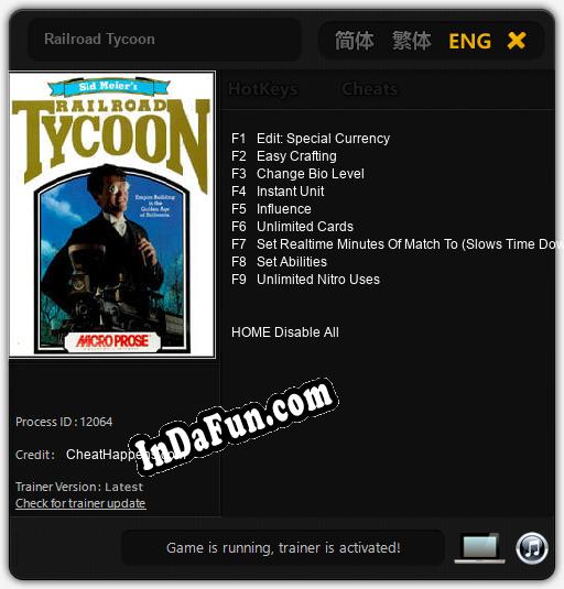 Railroad Tycoon: Trainer +9 [v1.9]