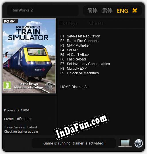 Trainer for RailWorks 2 [v1.0.3]