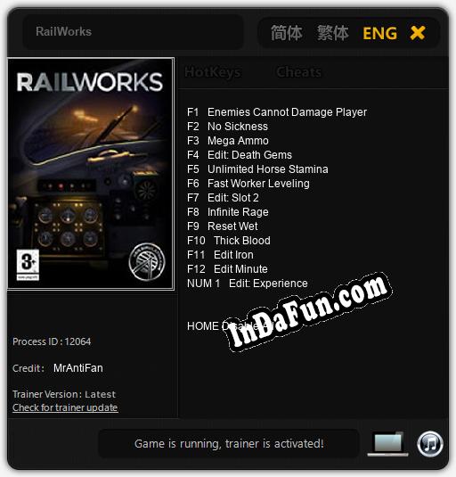 Trainer for RailWorks [v1.0.8]