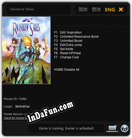 Rainbow Skies: Cheats, Trainer +7 [MrAntiFan]