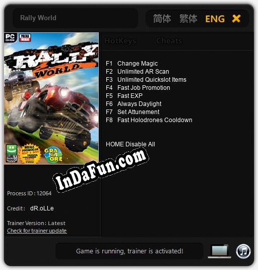 Rally World: Trainer +8 [v1.9]