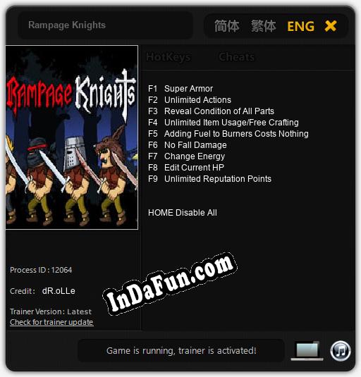 Trainer for Rampage Knights [v1.0.2]