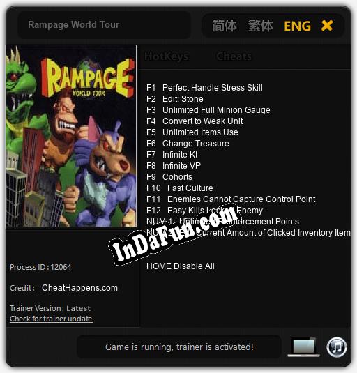 Trainer for Rampage World Tour [v1.0.1]