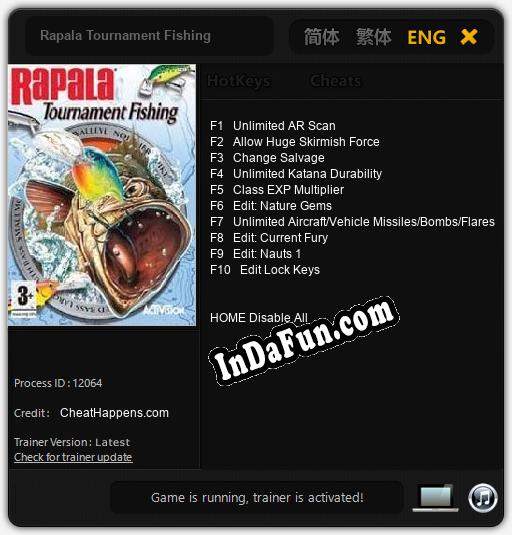 Rapala Tournament Fishing: Trainer +10 [v1.9]