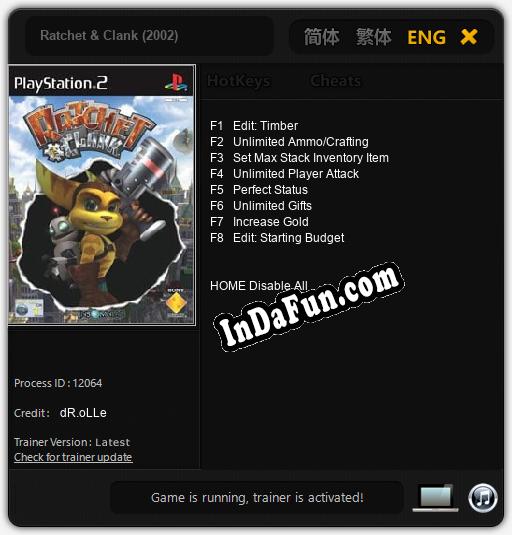 Ratchet & Clank (2002): Cheats, Trainer +8 [dR.oLLe]