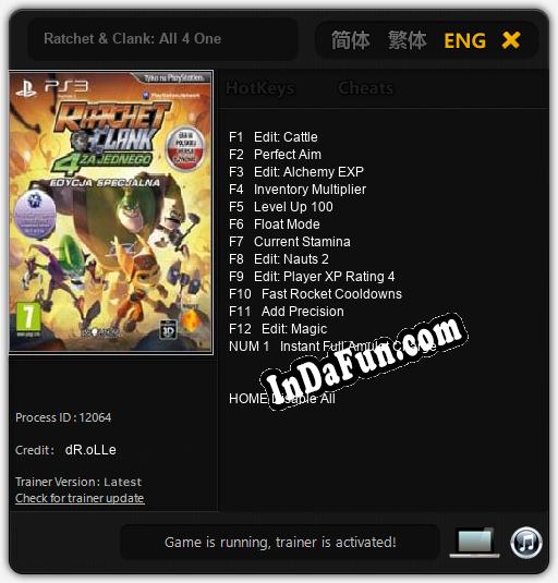 Trainer for Ratchet & Clank: All 4 One [v1.0.1]