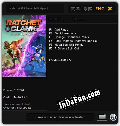 Trainer for Ratchet & Clank: Rift Apart [v1.0.6]