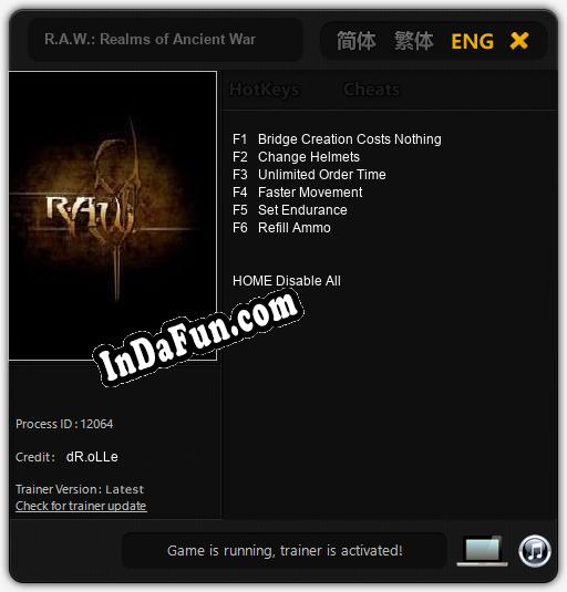 R.A.W.: Realms of Ancient War: TRAINER AND CHEATS (V1.0.8)