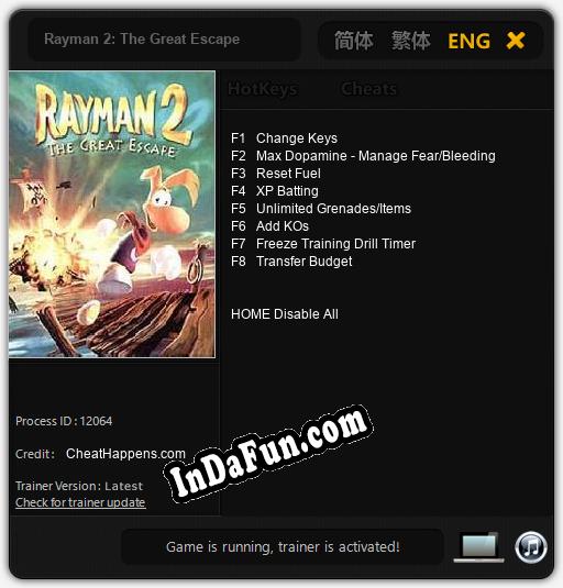 Rayman 2: The Great Escape: Trainer +8 [v1.9]