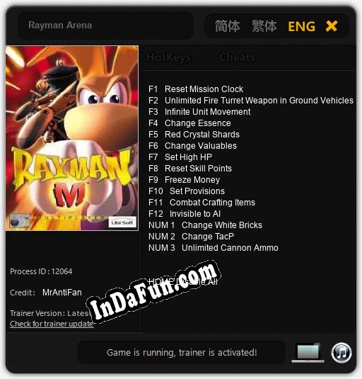 Rayman Arena: Cheats, Trainer +15 [MrAntiFan]