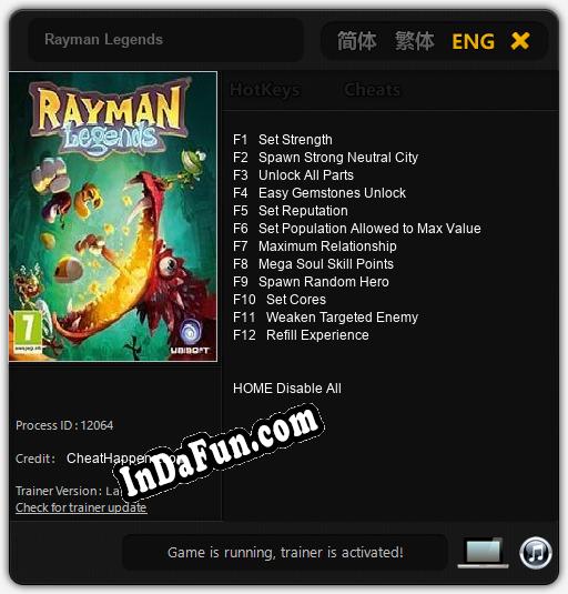 Trainer for Rayman Legends [v1.0.2]