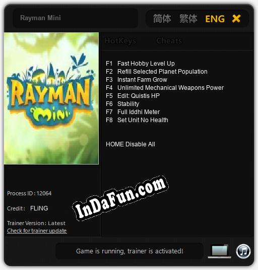 Rayman Mini: Cheats, Trainer +8 [FLiNG]