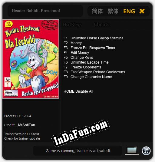 Reader Rabbit: Preschool: Cheats, Trainer +9 [MrAntiFan]