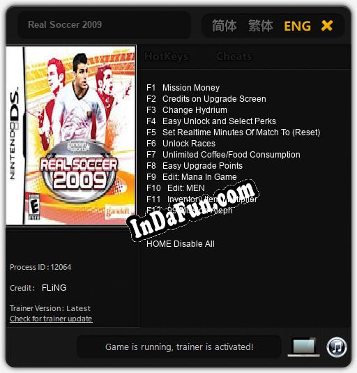 Real Soccer 2009: Trainer +12 [v1.5]