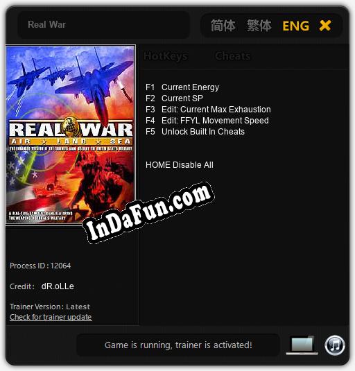 Real War: Cheats, Trainer +5 [dR.oLLe]