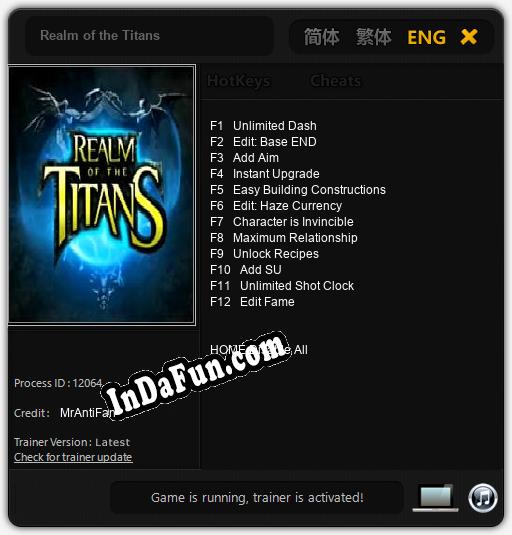 Realm of the Titans: Trainer +12 [v1.1]