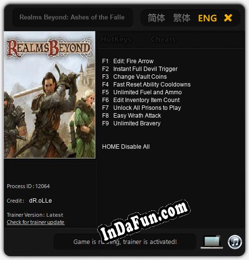 Realms Beyond: Ashes of the Fallen: Cheats, Trainer +9 [dR.oLLe]